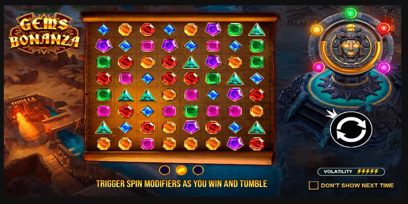 Gems Bonanza Slot game quay hũ mang về phần thưởng lớn 